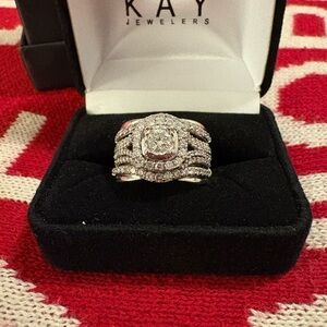 Kay Jewelers Silver and White Diamond Ring